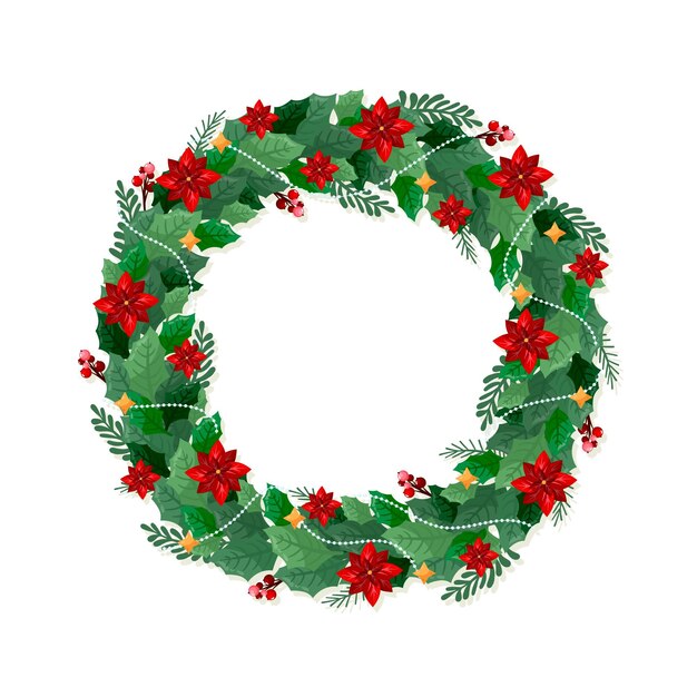 Corona de navidad dibujada a mano