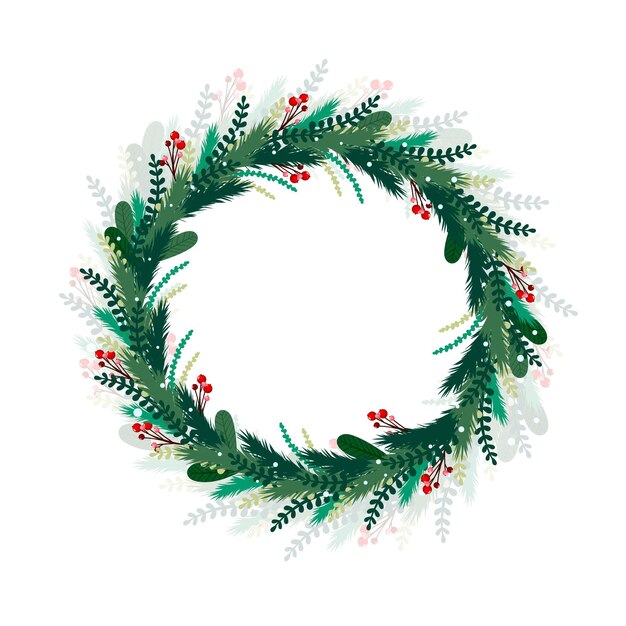 Corona de navidad dibujada a mano