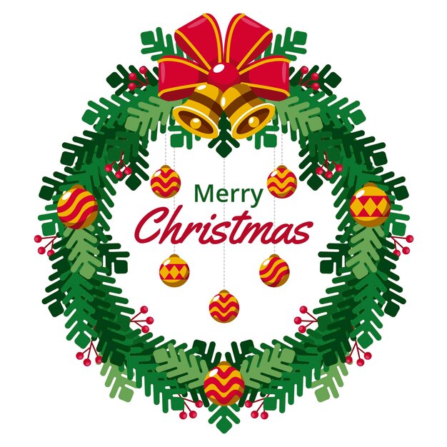 Corona de Navidad de diseño plano