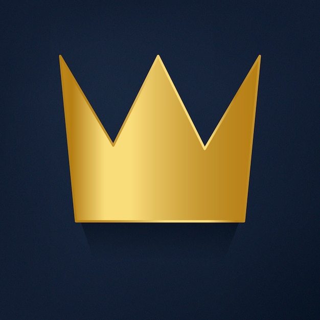 Corona de oro en vector de fondo azul