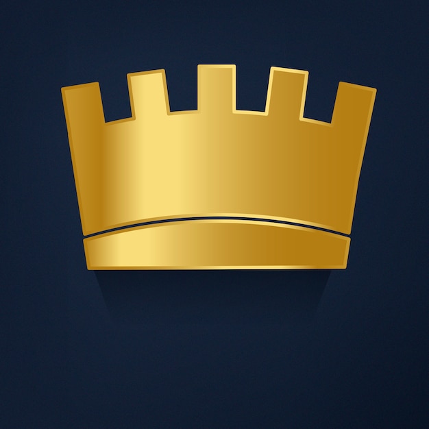 Corona de oro en vector de fondo azul