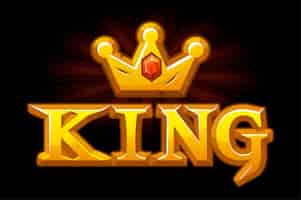 Vector gratuito corona de rey de oro con diamante y logo.