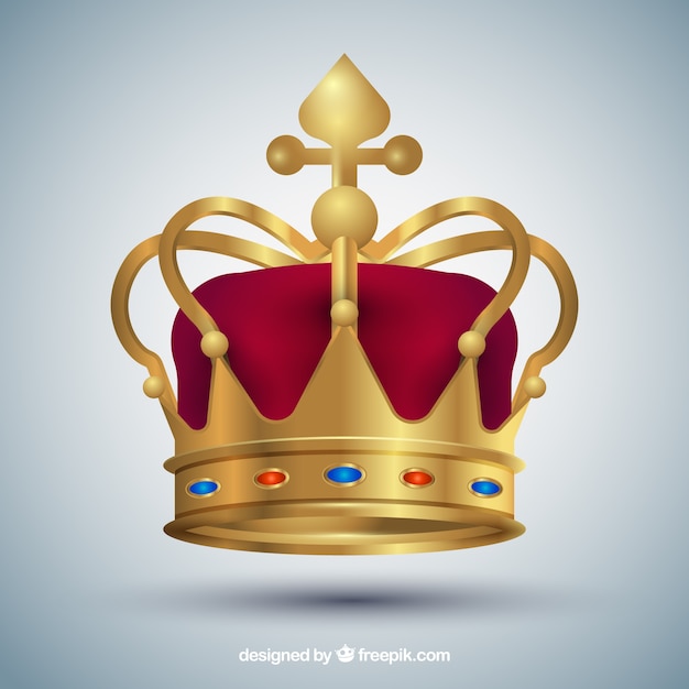 Vector gratuito corona roja y dorada