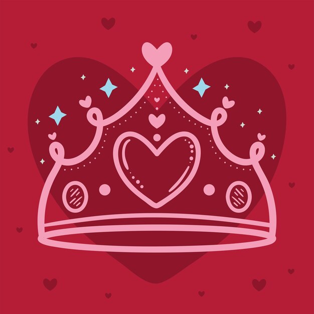 Corona rosa con corazón