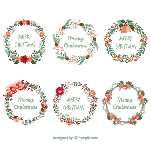 Coronas florales navideñas con estilo adorable