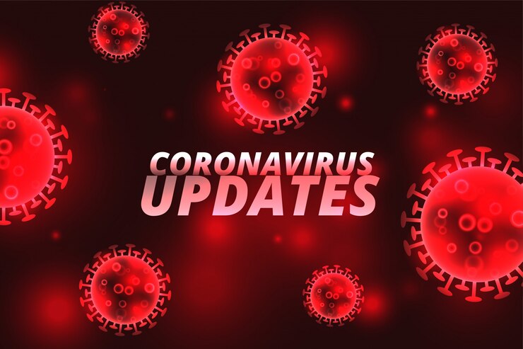 Vector gratuito el coronavirus covid-19 actualiza el concepto rojo de infección