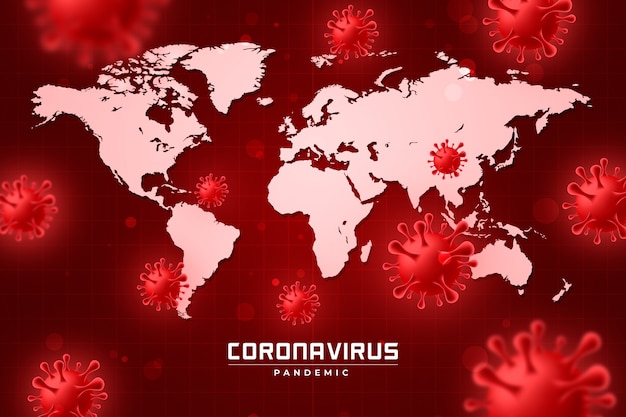 Vector gratuito coronavirus realista con mapa