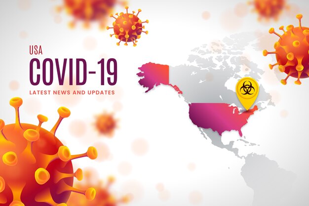 Coronavirus realista con mapa