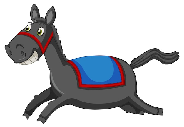 Vector gratuito corriendo dibujos animados de caballos sobre fondo blanco