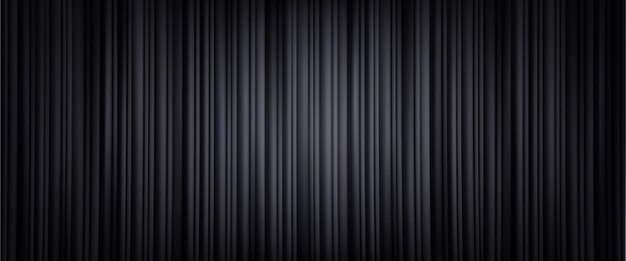 Cortina negra cerrada en el escenario de un teatro o cine