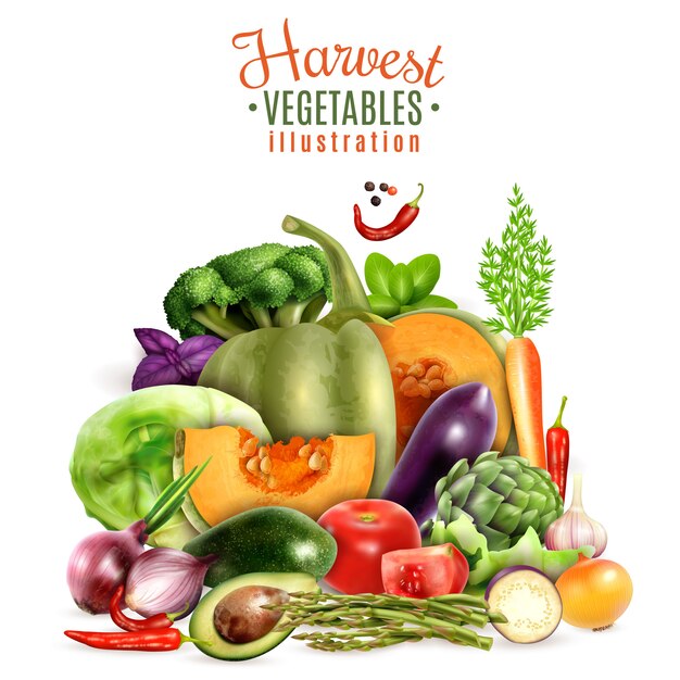 Cosecha De Verduras Ilustración