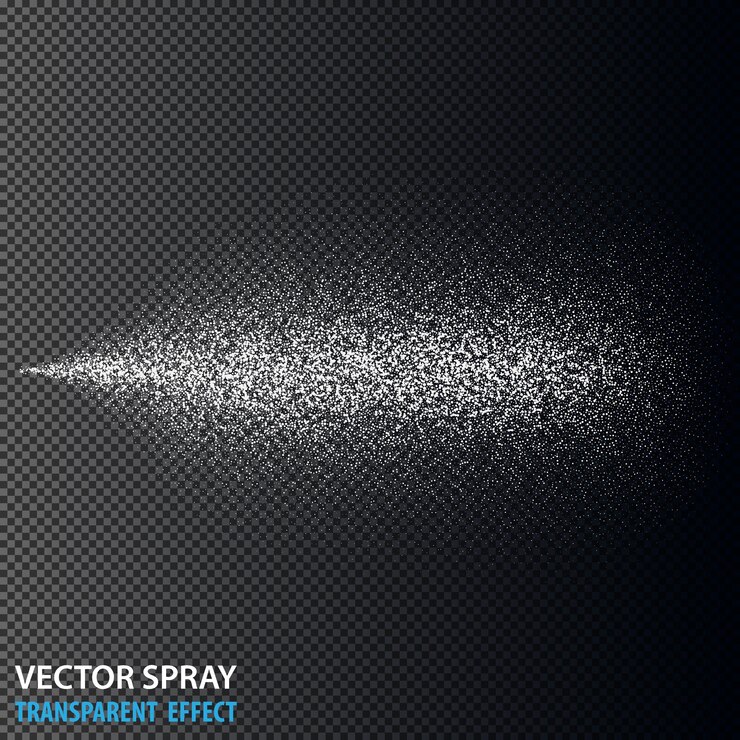 Cosmético de aerosol de agua transparente con polvo Efecto de aerosol de niebla 3D blanco aislado en el fondo Vector