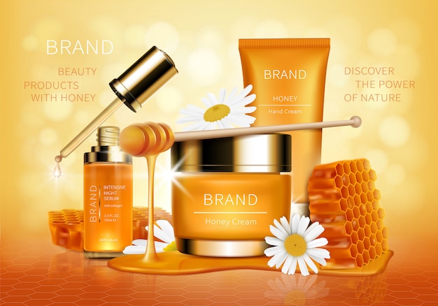 Cosmético realista vector y fondo