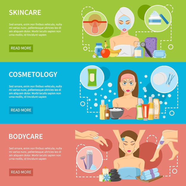 Cosmetología y procedimientos de spa Banners horizontales