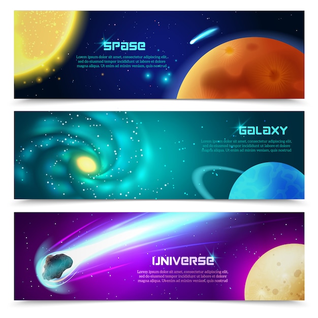 Cosmos galaxy banners set