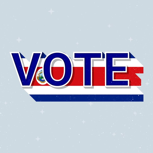Costa Rica elección voto texto vector democracia
