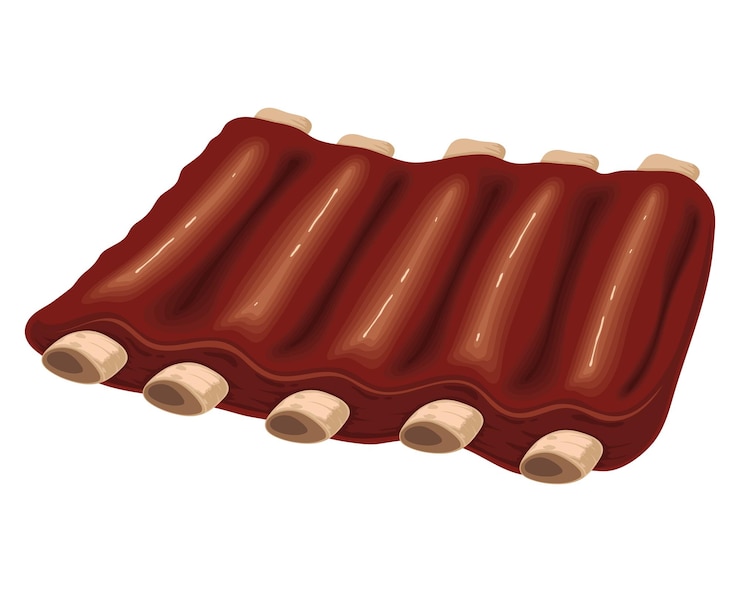 Vector gratuito costillas carne de carnicería