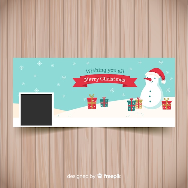 Cover facebook navidad muñeco de navidad plano