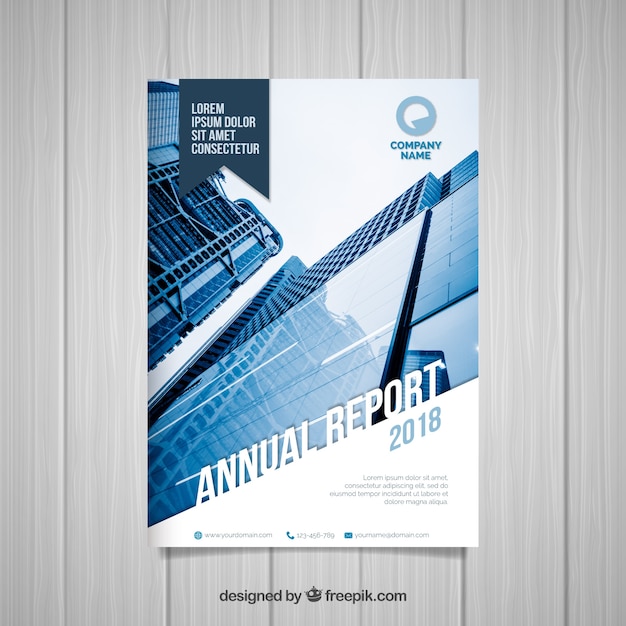 Cover profesional de reporte anual con imagen