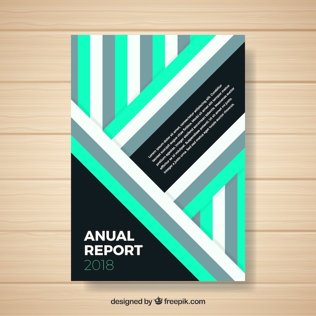 Cover de reporte anual con formas geométricas