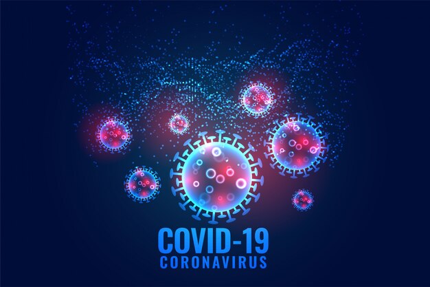 Covid-19 corona virus células diseminando diseño de fondo