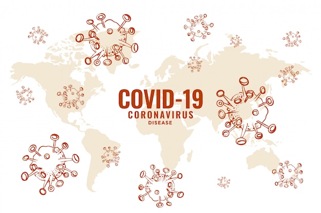 Covid19 diseño de fondo de brote de propagación global de coronavirus