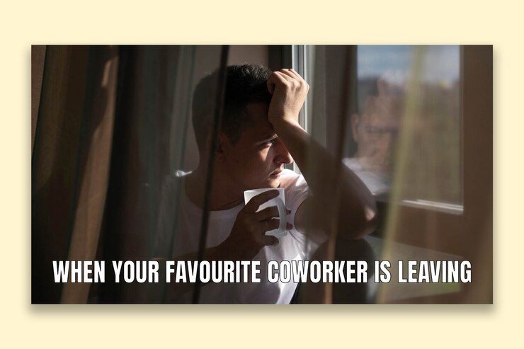 Vector gratuito coworking simple dejando meme largo