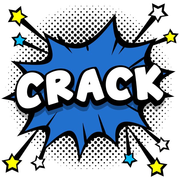 Crack Pop art comic speech bubbles libro efectos de sonido