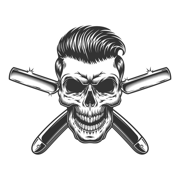Cráneo de barbero con peinado elegante