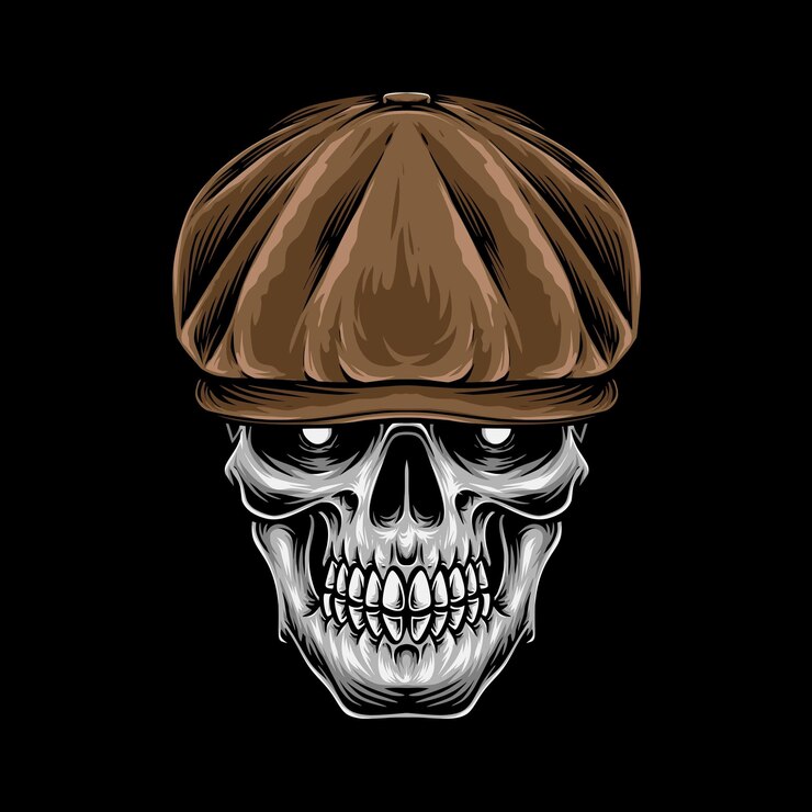 Vector gratuito cráneo con gorras de golf vector