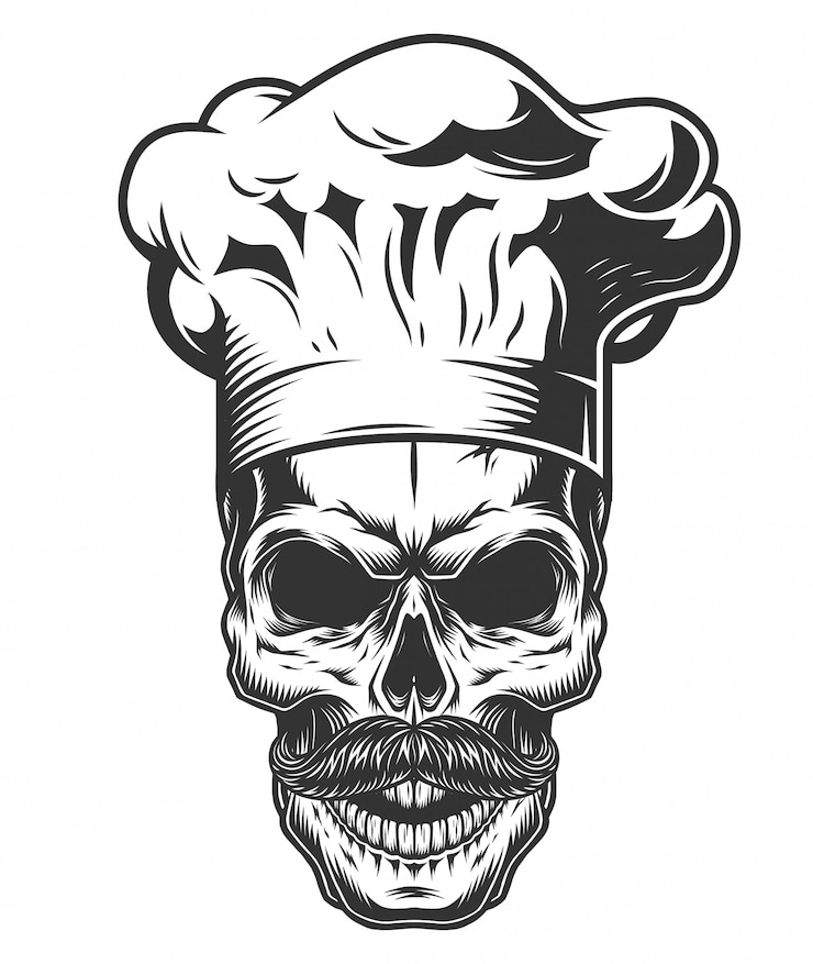 Vector gratuito cráneo vintage monocromo