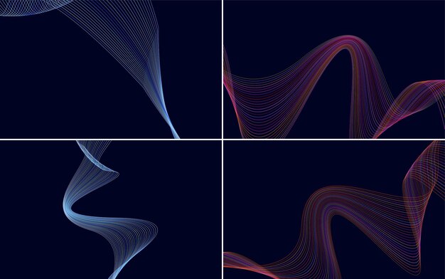 Crea una apariencia moderna con este paquete de 4 fondos geométricos vectoriales