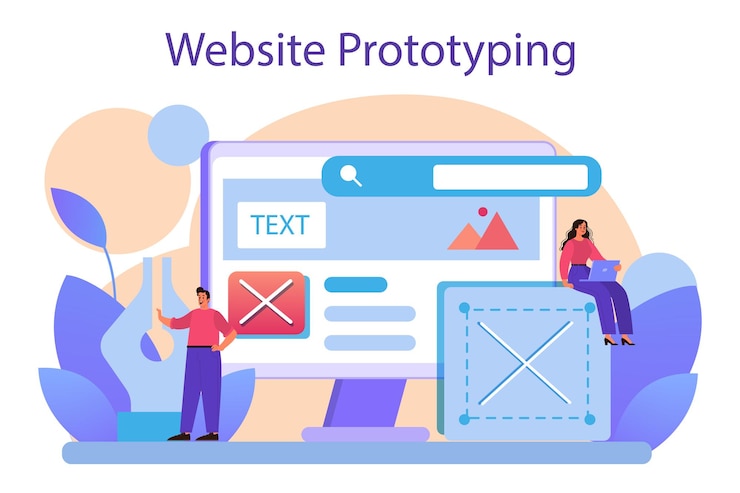 Vector gratuito creación de prototipos de sitios web desarrollo de interfaz de modelado de páginas web lluvia de ideas y concepto de idea creativa ilustración de vector plano aislado
