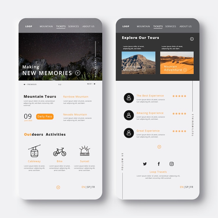 Vector gratuito creando nuevos recuerdos viajan aplicación móvil