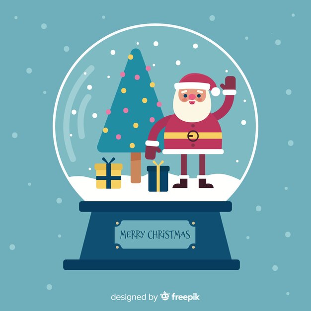 Creativa bola de nieve de navidad dibujada a mano