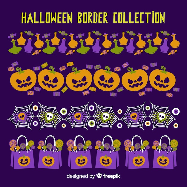 Vector gratuito creativa colección de bordes de halloween