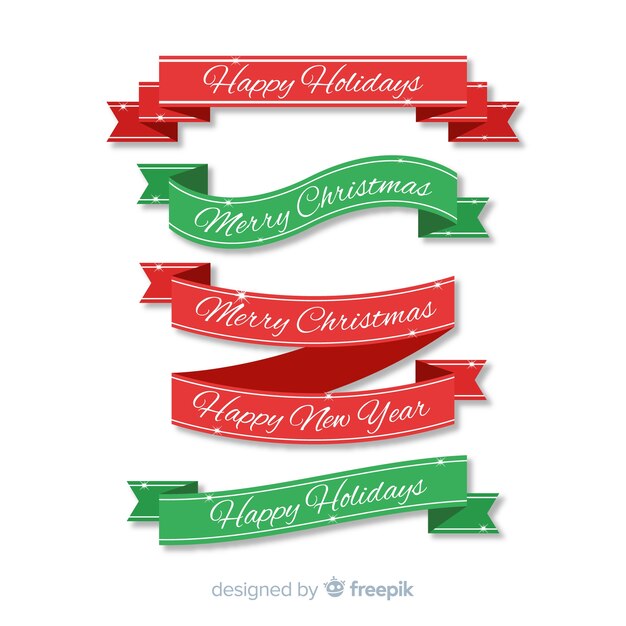 Creativa colección de cintas de navidad flat