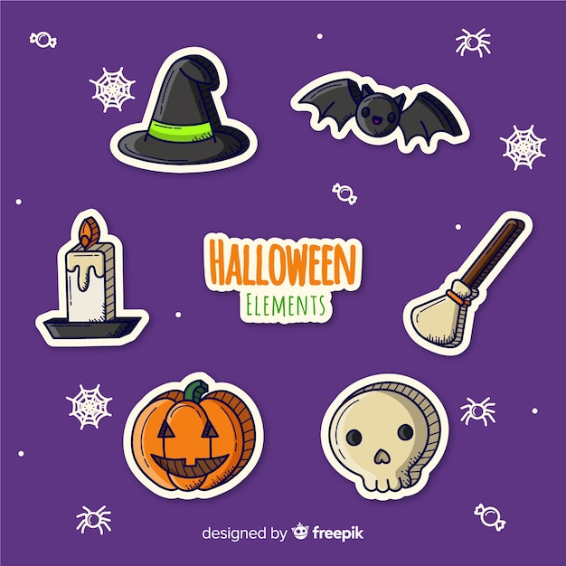 Vector gratuito creativa colección de elementos de halloween