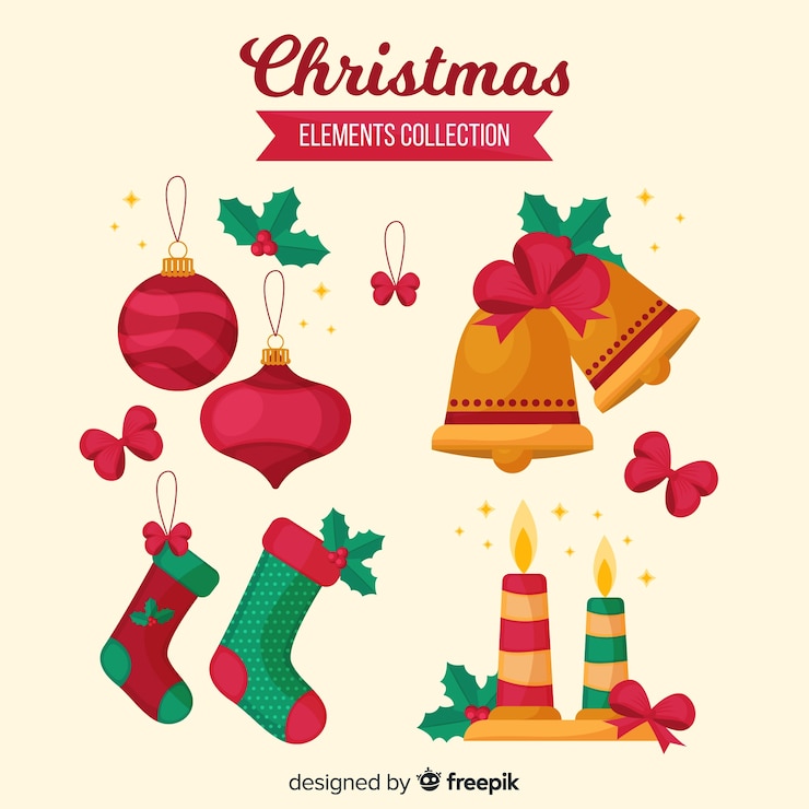 Vector gratuito creativa colección de elementos de navidad