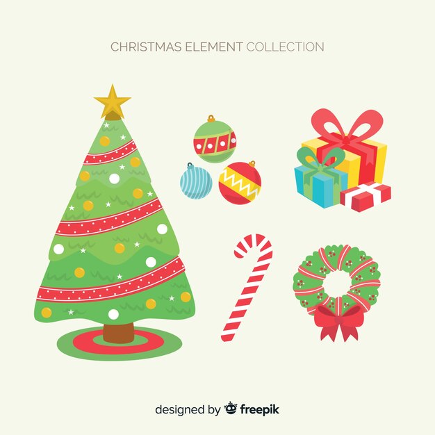 Creativa colección de elementos de navidad