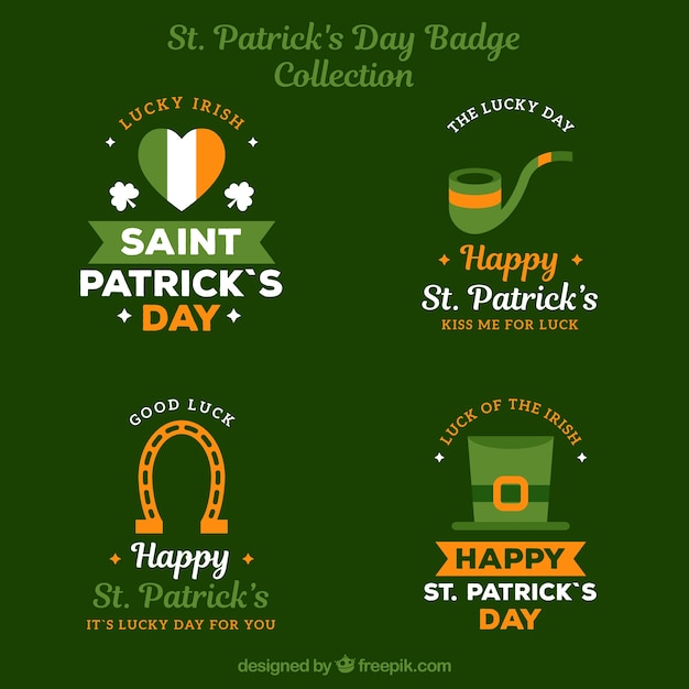 Creativa colección de etiquetas para el día de san patricio