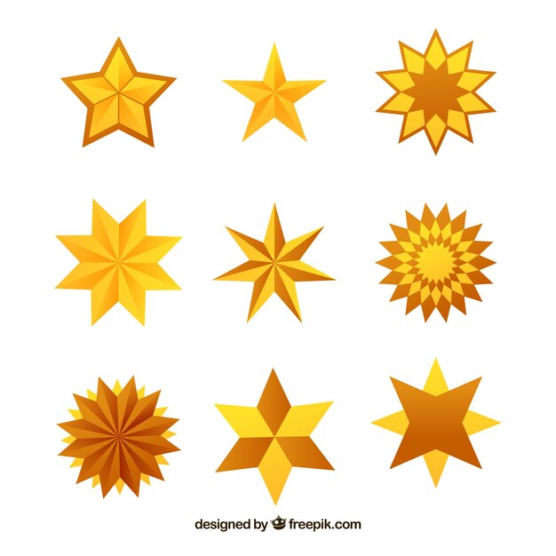 Creativa colección de nueve estrellas