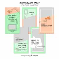 Vector gratuito creativa colección de plantillas de stories de instagram