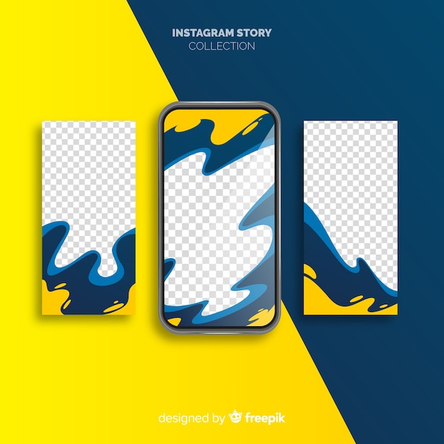 Vector gratuito creativa colección de plantillas de stories de instagram