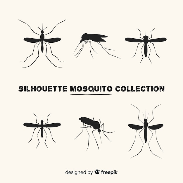 Vector gratuito creativa colección de siluetas de mosquitos