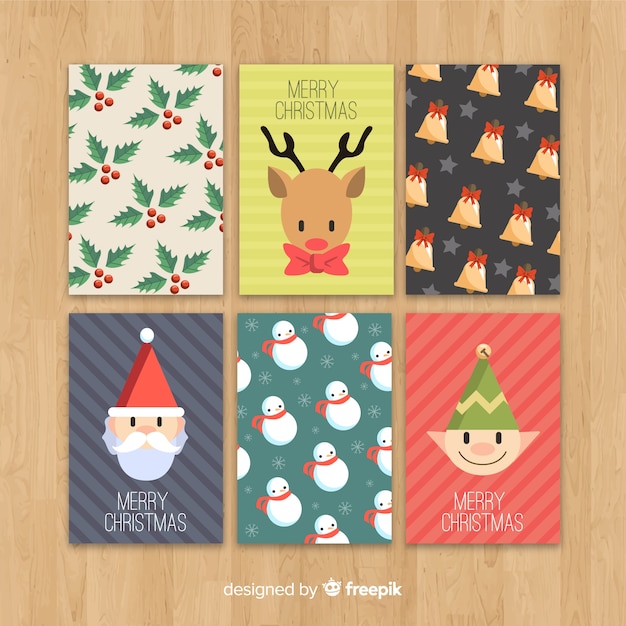 Creativa colección de tarjetas de felicitación de navidad