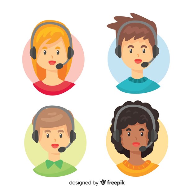 Creativa muestra de avatares de call center 