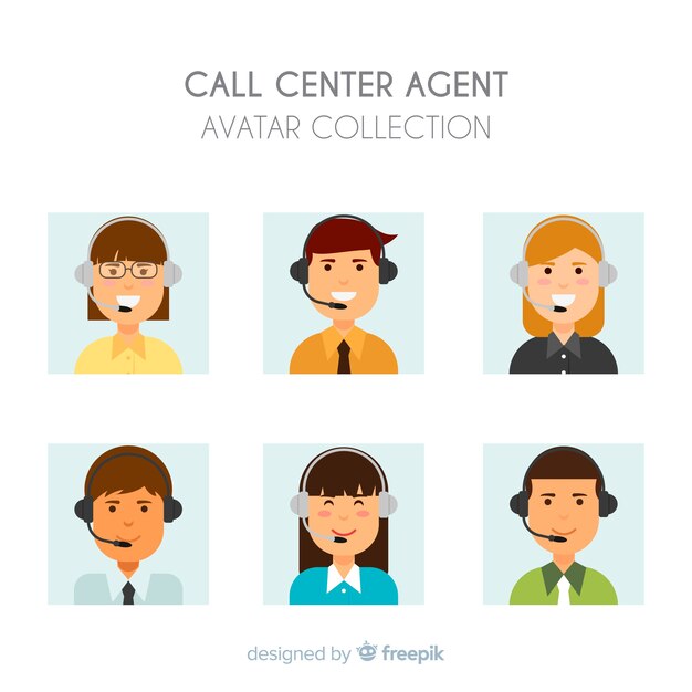 Creativa muestra de avatares de call center