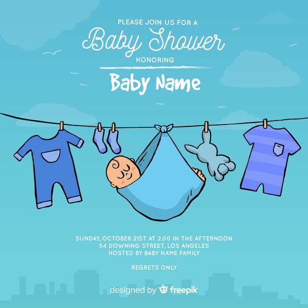 Creativa plantilla de baby shower para niño