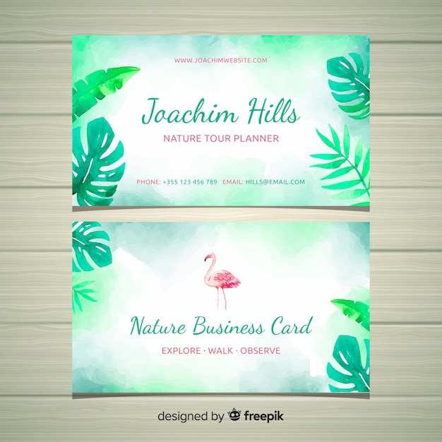 Creativa tarjeta de visita con concepto de naturaleza